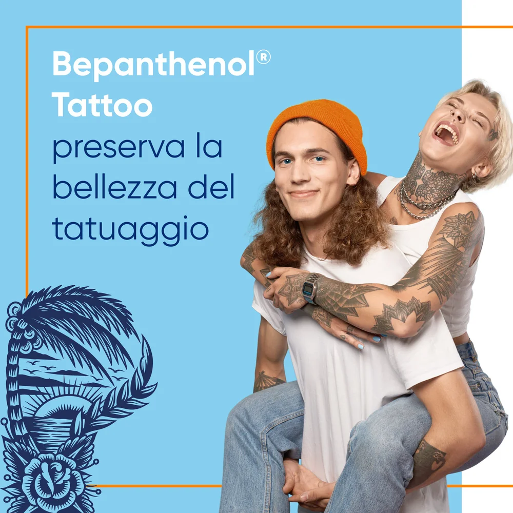 Bepanthenol Tattoo Crema Protezione Solare Molto Alta SPF50+ 50ml Per Tatuaggi