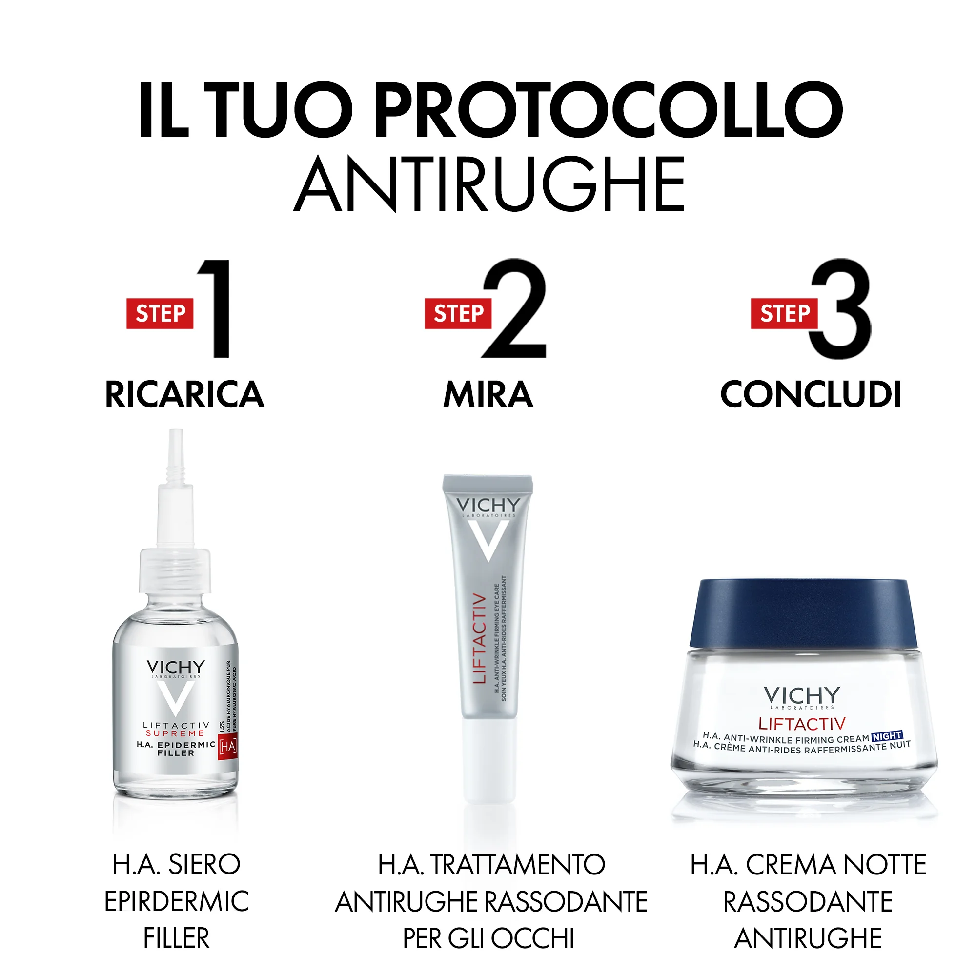 Vichy Liftactiv H.A. Crema Notte 50 Ml Rassodante Anti-Rughe