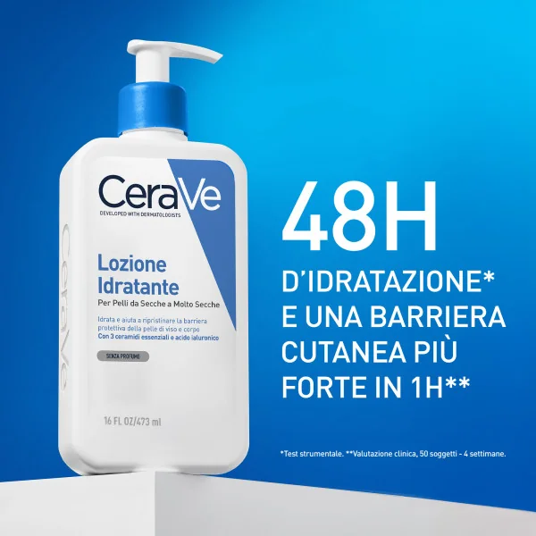 Cerave Lozione Idratante 473 Ml Trattamento Ideale per la Cura della Pelle Secca e Molto Secca