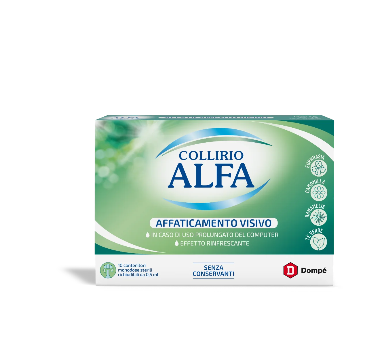 Alfa Natura Gocce Oculari 10 Flaconcini Rinfrescanti e Lenitive