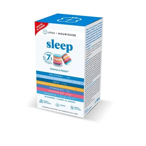 Upsa X Nourished Sleep 30 Gummies Masticabili Sonno e Relax