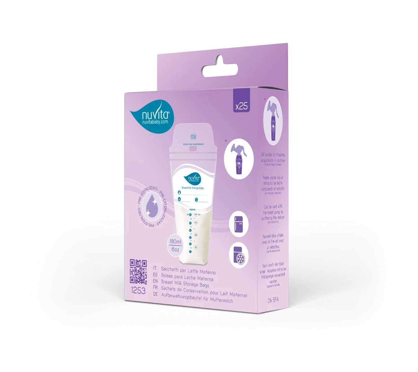 Nuvita Sacchetti Per Latte Materno 25 pz Conservazione Latte