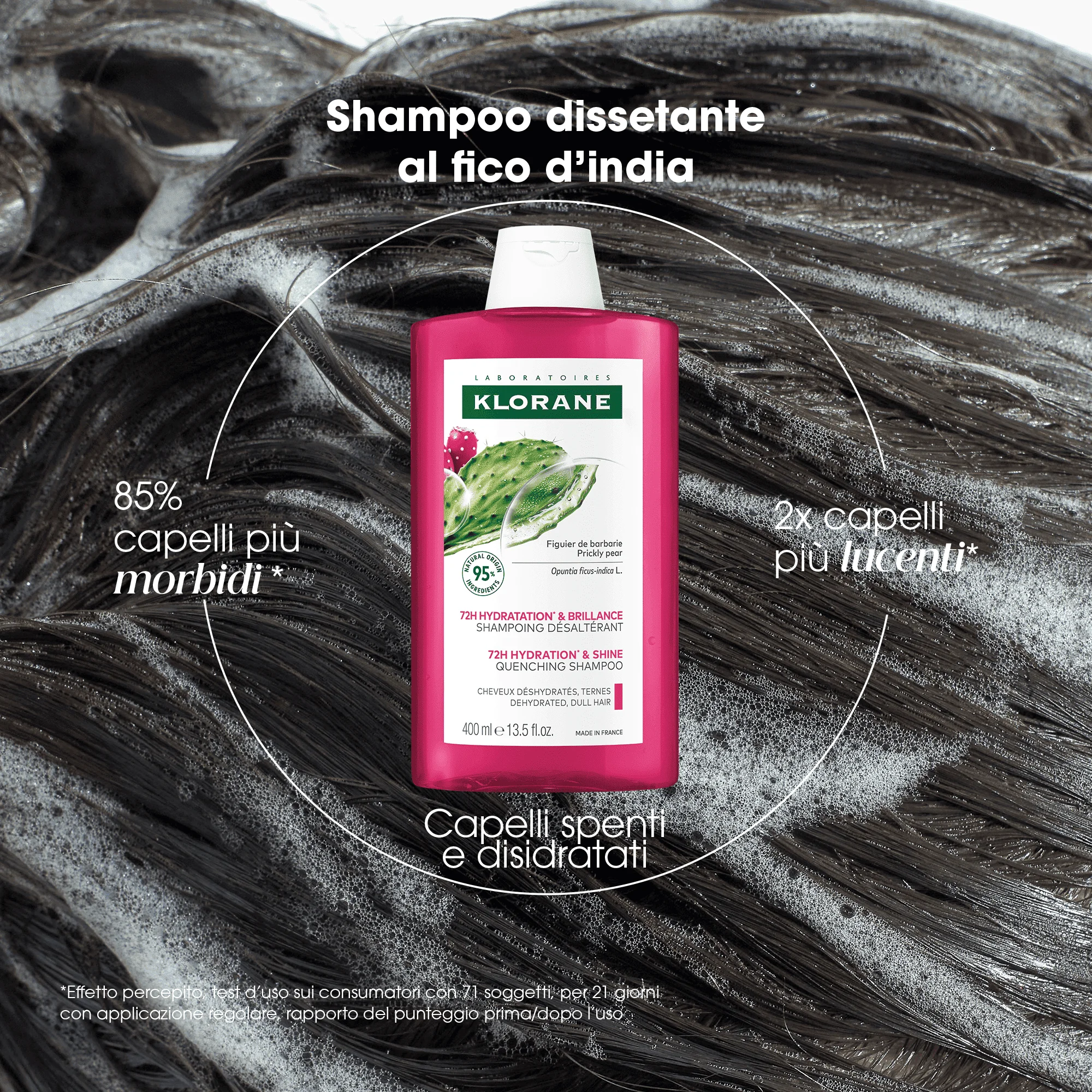 Klorane Shampoo idratante e illuminante Fico d’India 400 ml Idratante e illuminante