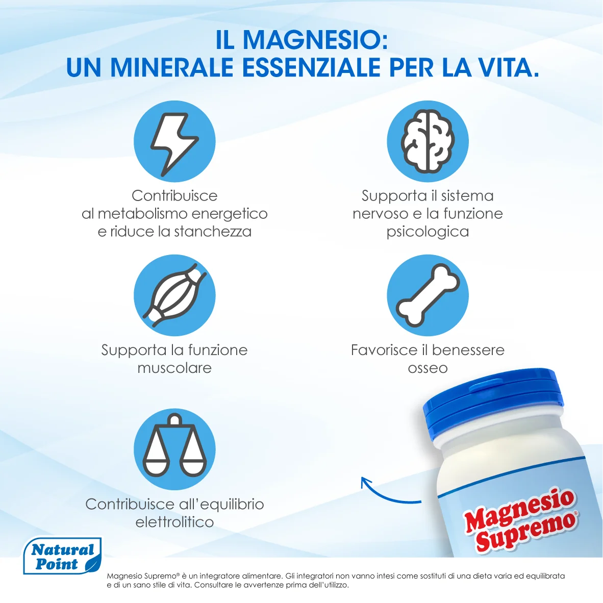 Magnesio Supremo 150 g Integratore Stanchezza e Stress