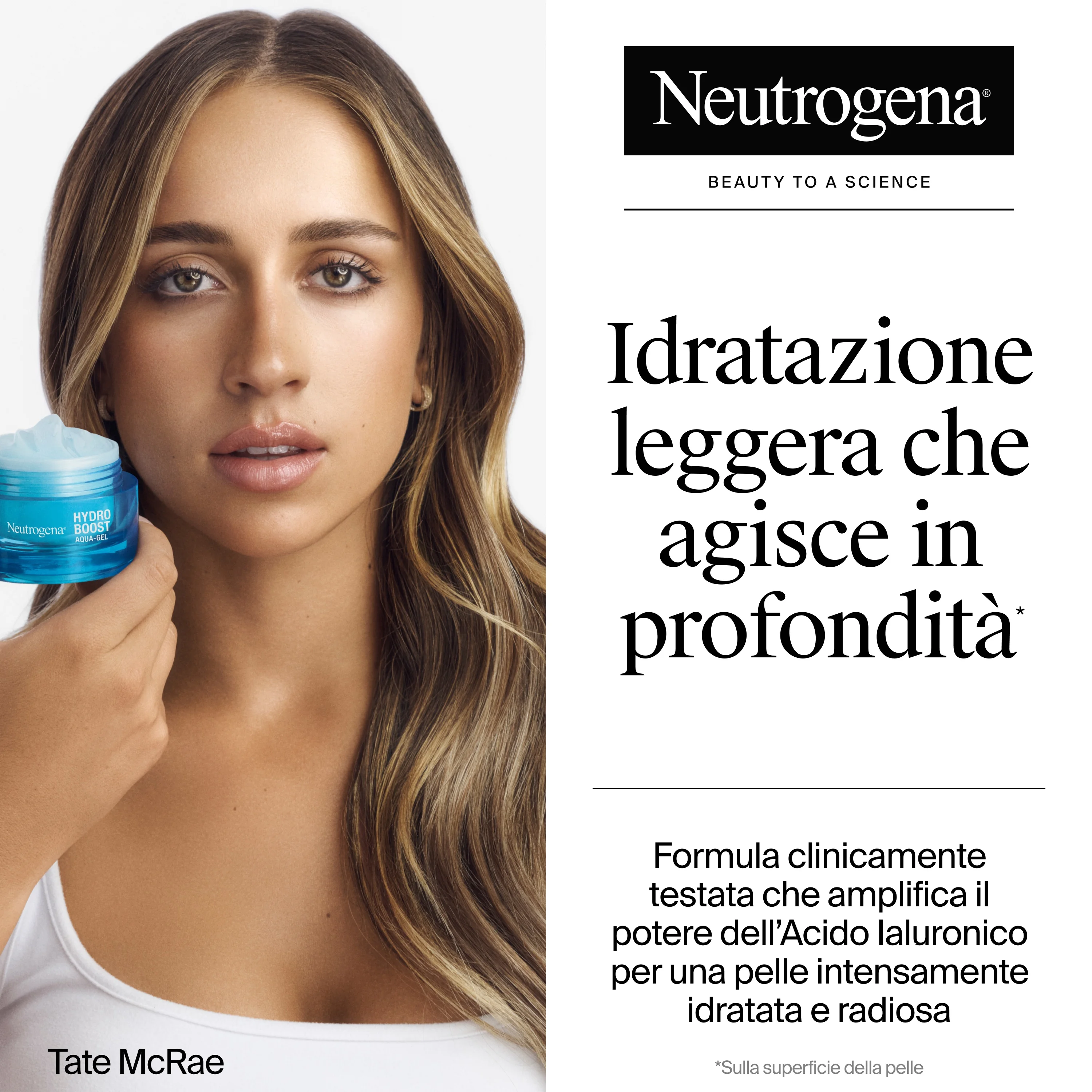 Neutrogena Hydro Boost Acqua Gel 50 ml Crema Idratante Viso con Acido Ialuronico per Pelle Mista
