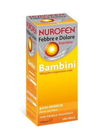 Nurofen Febbre Dolore Bambini Soluzione Orale 100 mg/5 ml Gusto Arancia