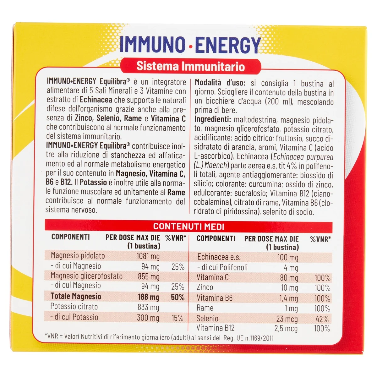 Equilibra Immuno Energy Potassio & Magnesio 14 Bustine Stanchezza e Sistema Immunitario