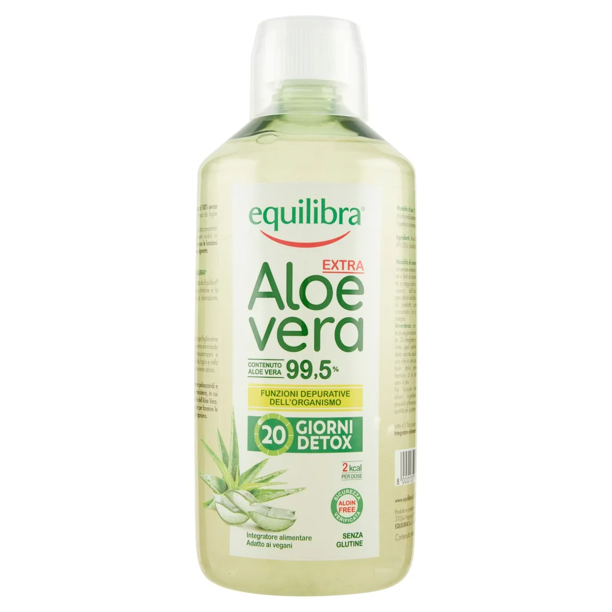 Equilibra Aloe Vera Extra 99,5% 1 L Azione Depurativa e Digestiva