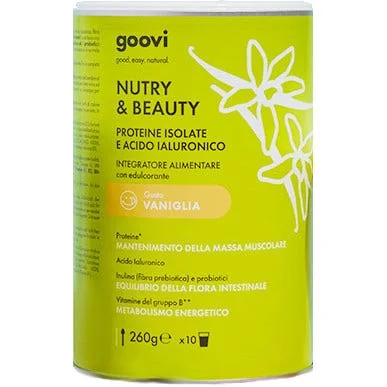 Goovi Nutry & Beauty Integratore Proteico Vaniglia Proteine Isolate e Acido Ialuronico