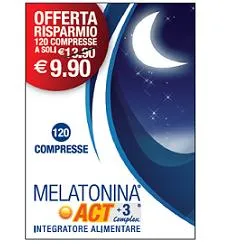 Melatonina Act +3 Complex Integratore per il Sonno 120 Compresse