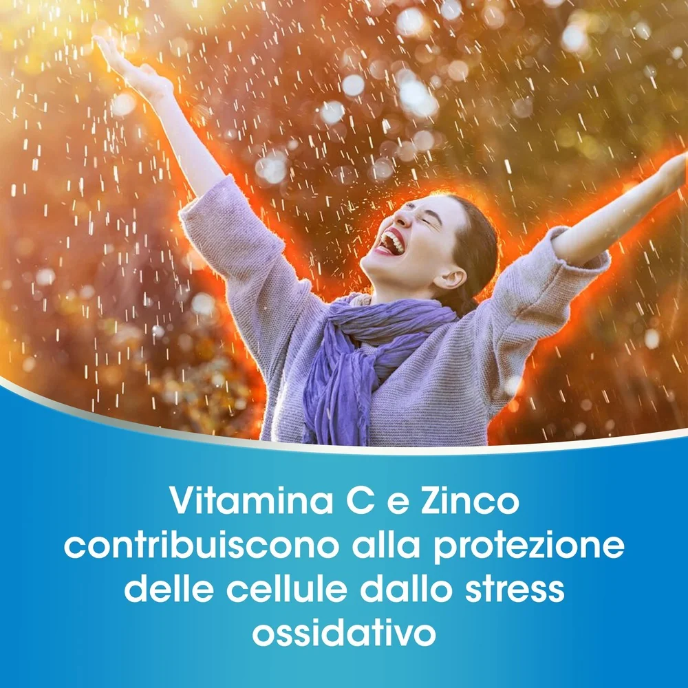 Redoxon Doppia Azione Gusto Arancia e Mandarino 15 Compresse Effervescenti Integratore di Vitamina C e Zinco