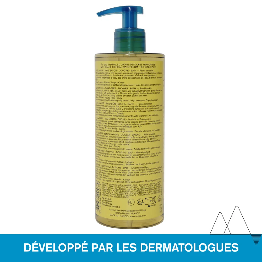 Uriage Eau Thermale Olio Detergente Lavante Viso e Corpo 1 litro Tutti i Tipi di Pelle