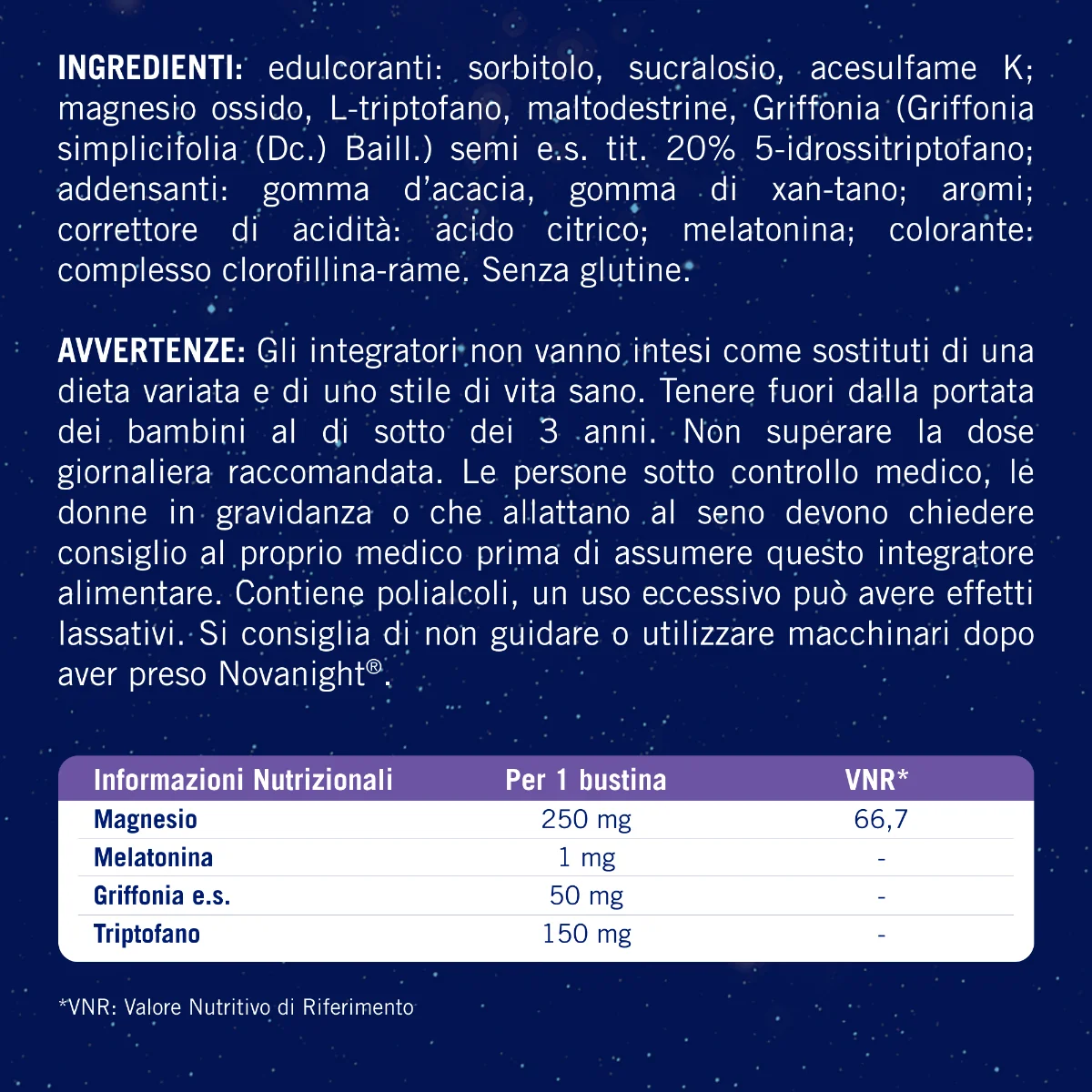 Novanight 20 Bustine Tripla Azione Integratore per il Sonno