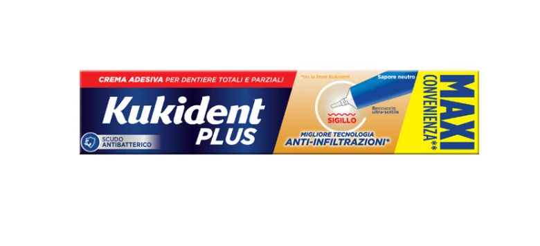 Kukident Plus Sigillo Anti Infiltrazioni Aroma Neutro 57 g Crema Adesiva Per Dentiere