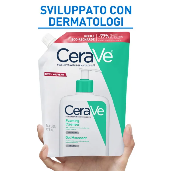 Cerave Refill Schiuma Detergente 473 ml Ricarica Detergente ad uso quotidiano