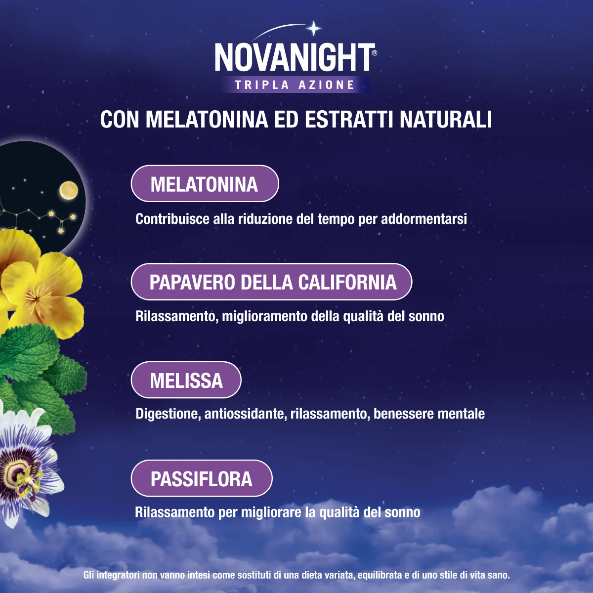 Novanight 30 compresse Rilascio Rapido New Integratore alimentare per il sonno