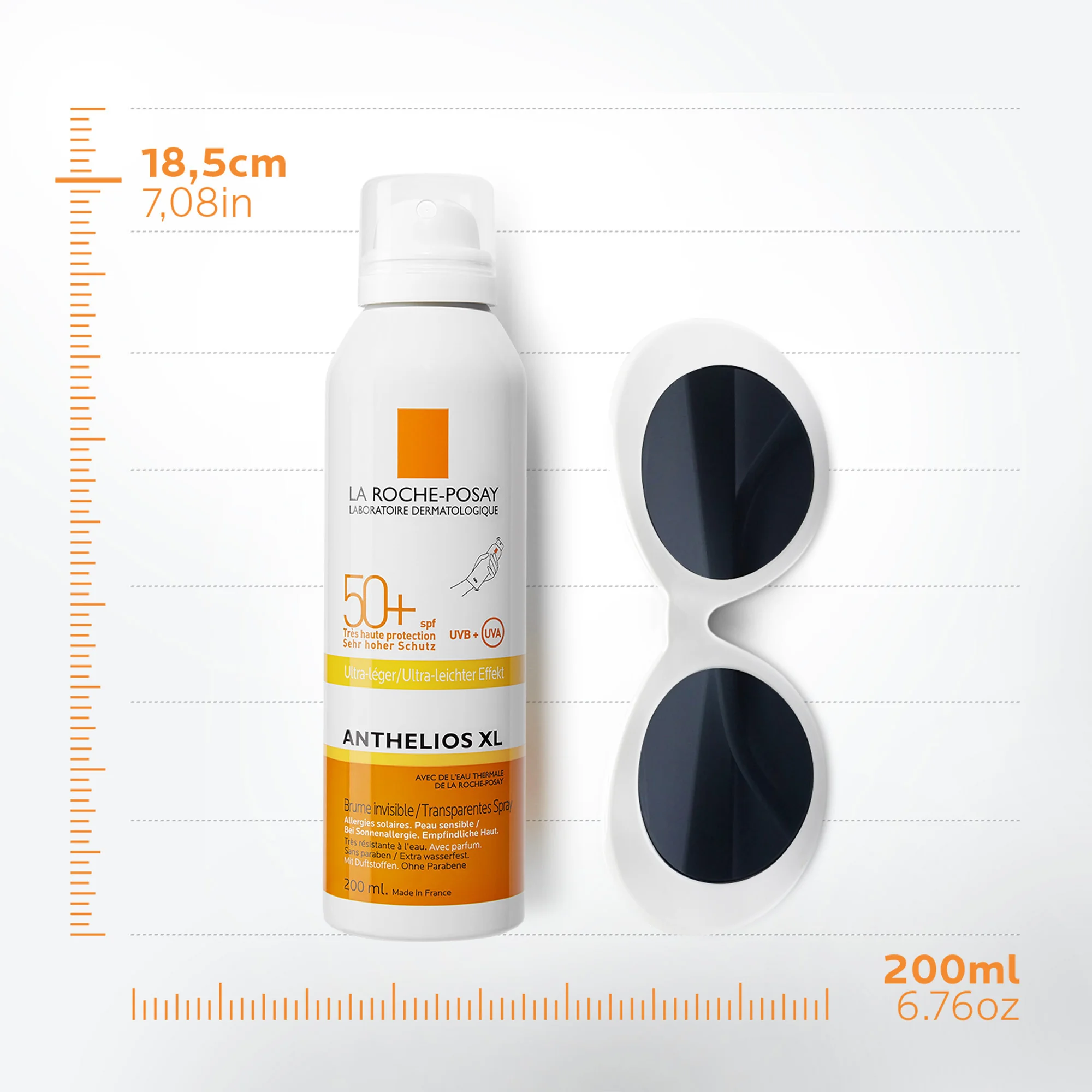 La Roche Posay Anthelios Spray Corpo Protettivo SPF50+,200 Ml Protezione invisibile