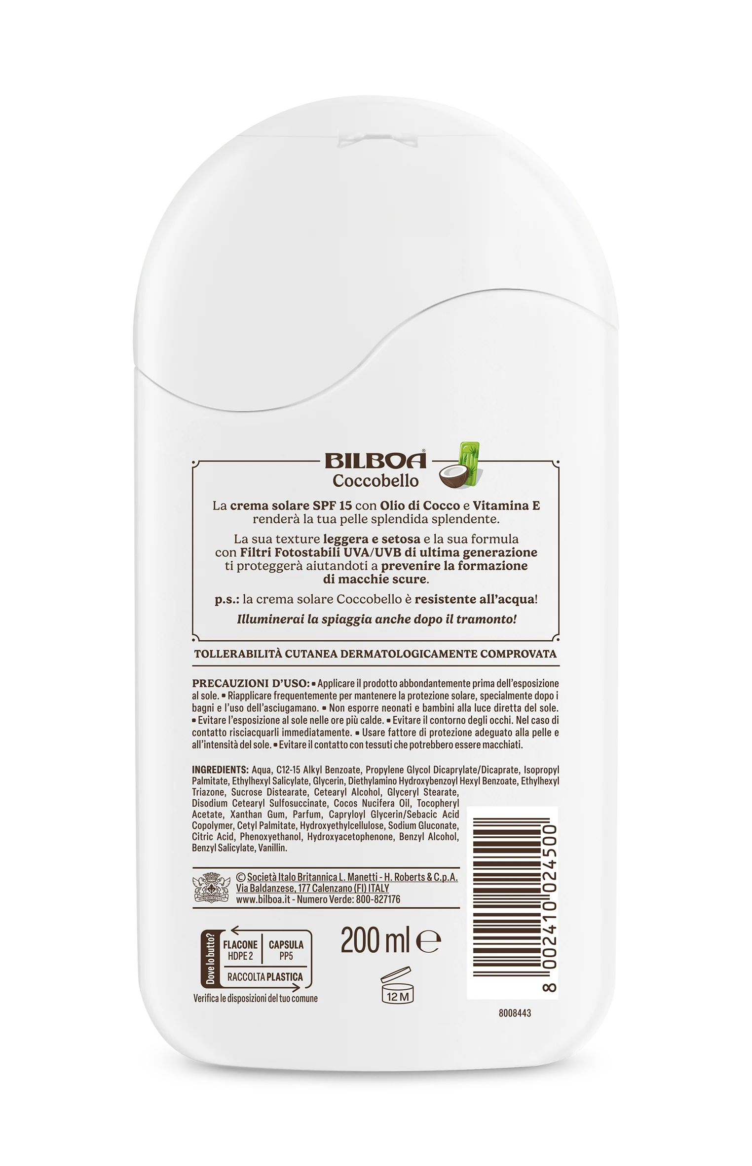 Bilboa Coconut Glow Lat Spf 15 200 Ml