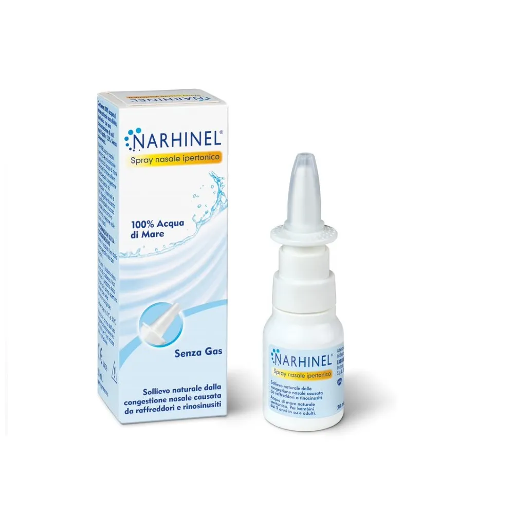 Narhinel Spray Nasale 20 ml Soluzione Ipertonica di Acqua Di Mare