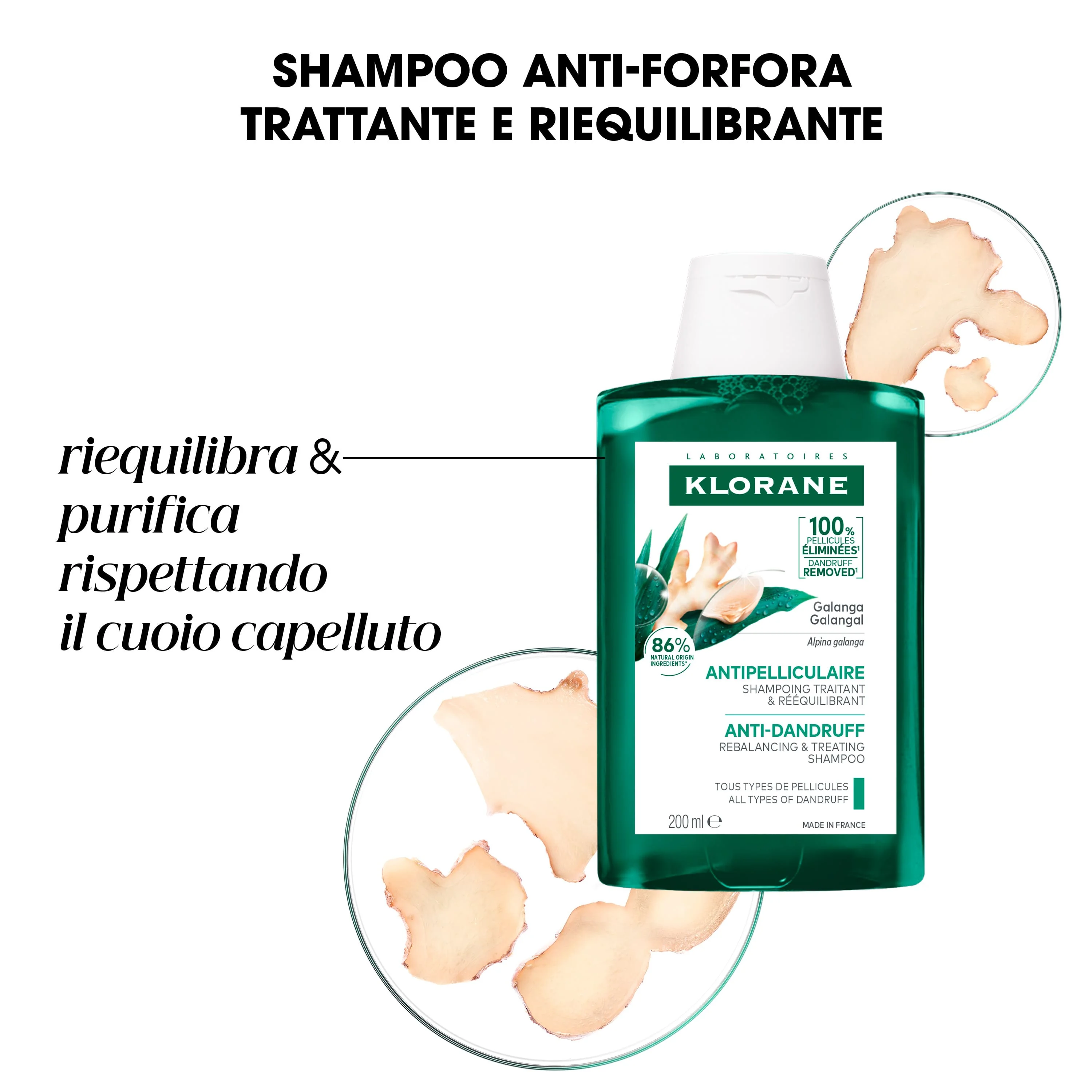 Klorane Shampoo Trattante & Riequilibrante Galanga 200 Ml 25