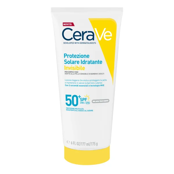 CeraVe Protezione Solare Spf50+ 177 ml Protezione Solare Ipoallergenica per Pelli Sensibili