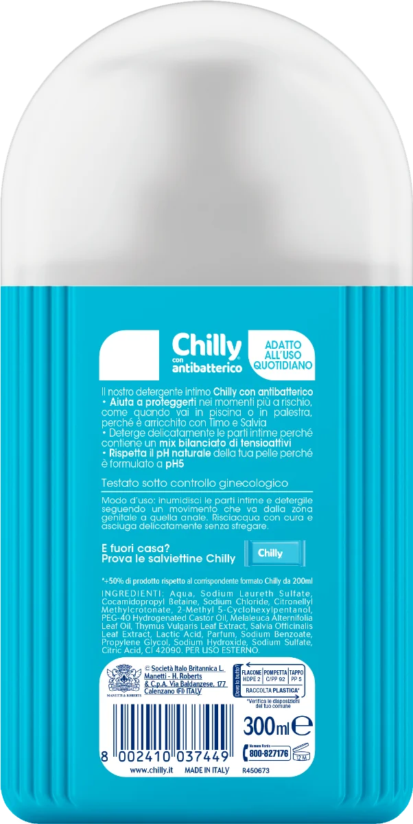 Chilly Detergente Antibatterico 300 ml Purificante e antibatterico