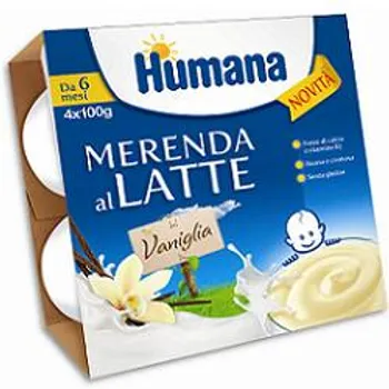 Humana Merenda al Latte Gusto Vaniglia 4x100 g 
