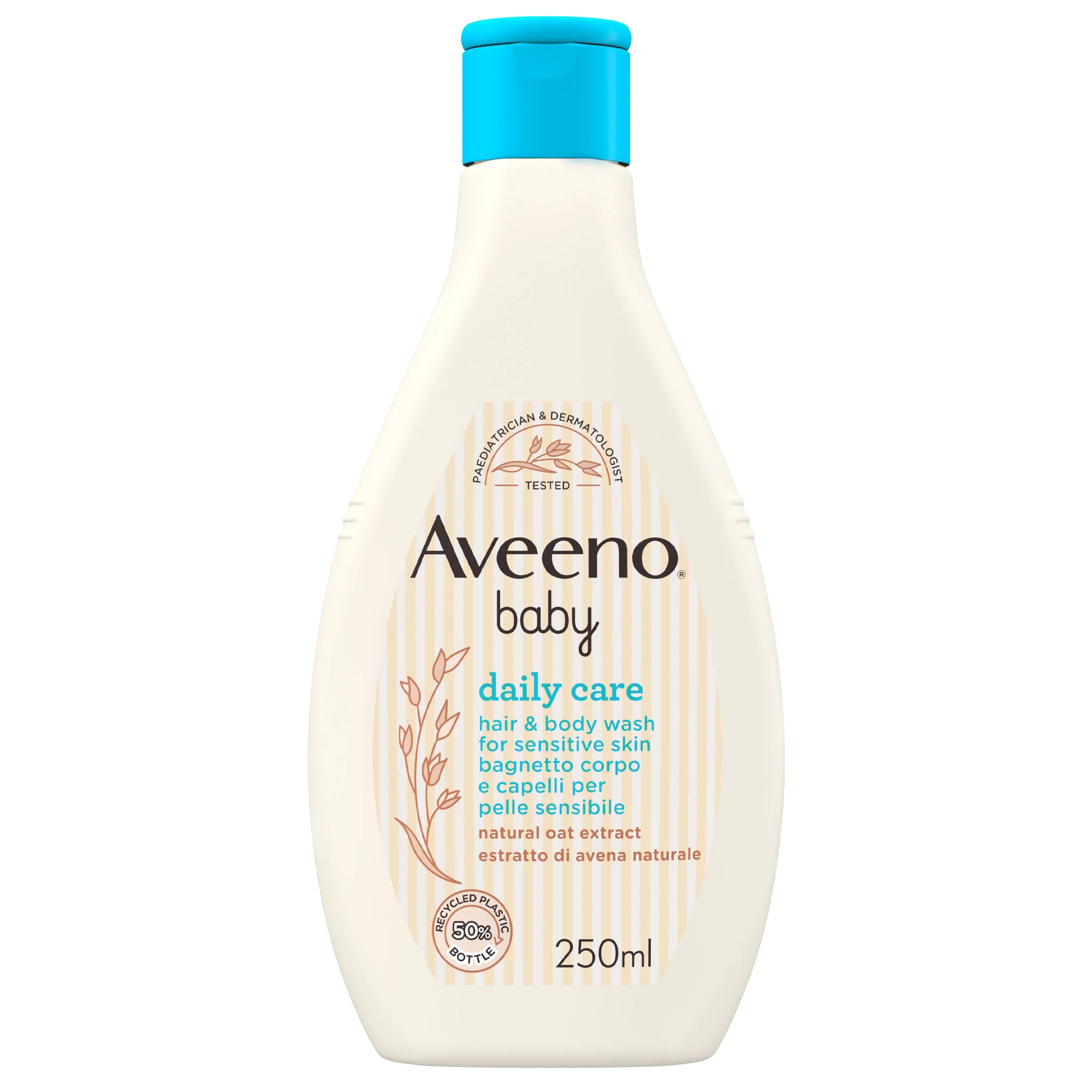 Aveeno Baby Daily Care Bagnetto Corpo e Capelli 250 ml Shampoo e Bagnoschiuma Bambini Delicato 2in1