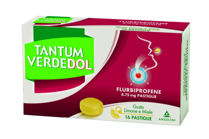 Tantum Verdedol 8,75 mg Gusto Limone e Miele 16 Pastiglie Dolore e Infiammazione Bocca e Faringe