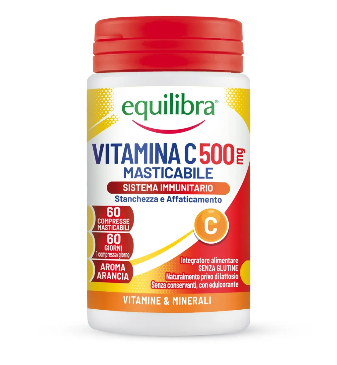 Equilibra Vitamina C 500 mg 60 Compresse Masticabili Integratore per Sistema Immunitario