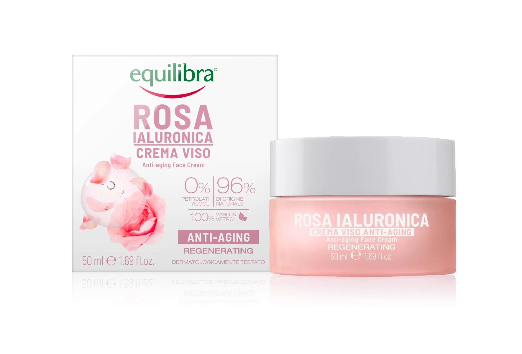 Equilibra Viso Kit Rosa Ialuronica Anti Aging Crema Viso 50 ml + Contorno Occhi Liftante 15 ml