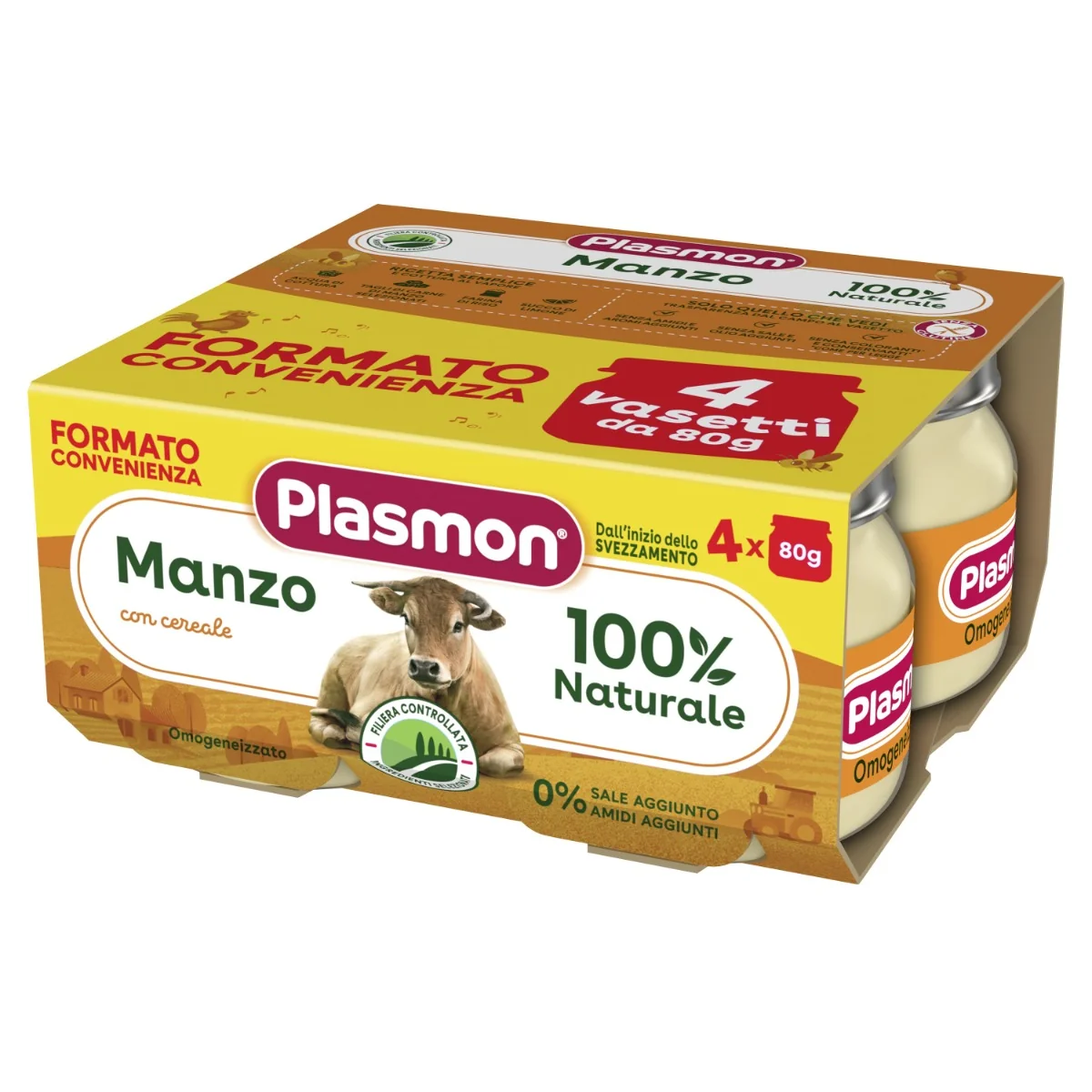 Plasmon Omogeneizzato Manzo 4 X 80 g Alimento per Infanzia