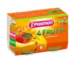 Plasmon Omogeneizzato 4 Frutti 2X104 g Alimento per bambini