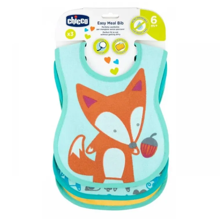 Chicco Tris Di Bavaglini Pappa +6M Neutri Neutri