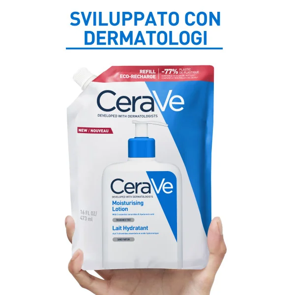 Cerave Lozione Idratante Refill 473 ml Ricarica Lozione per l'Idratazione Cutanea
