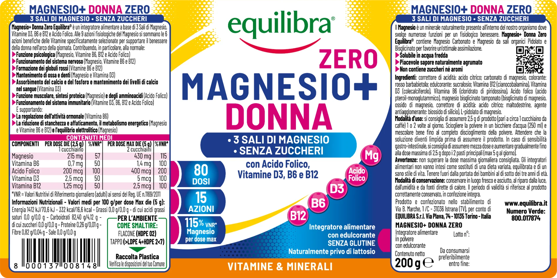 Magnesio+ Donna 200 g Stanchezza e Affaticamento