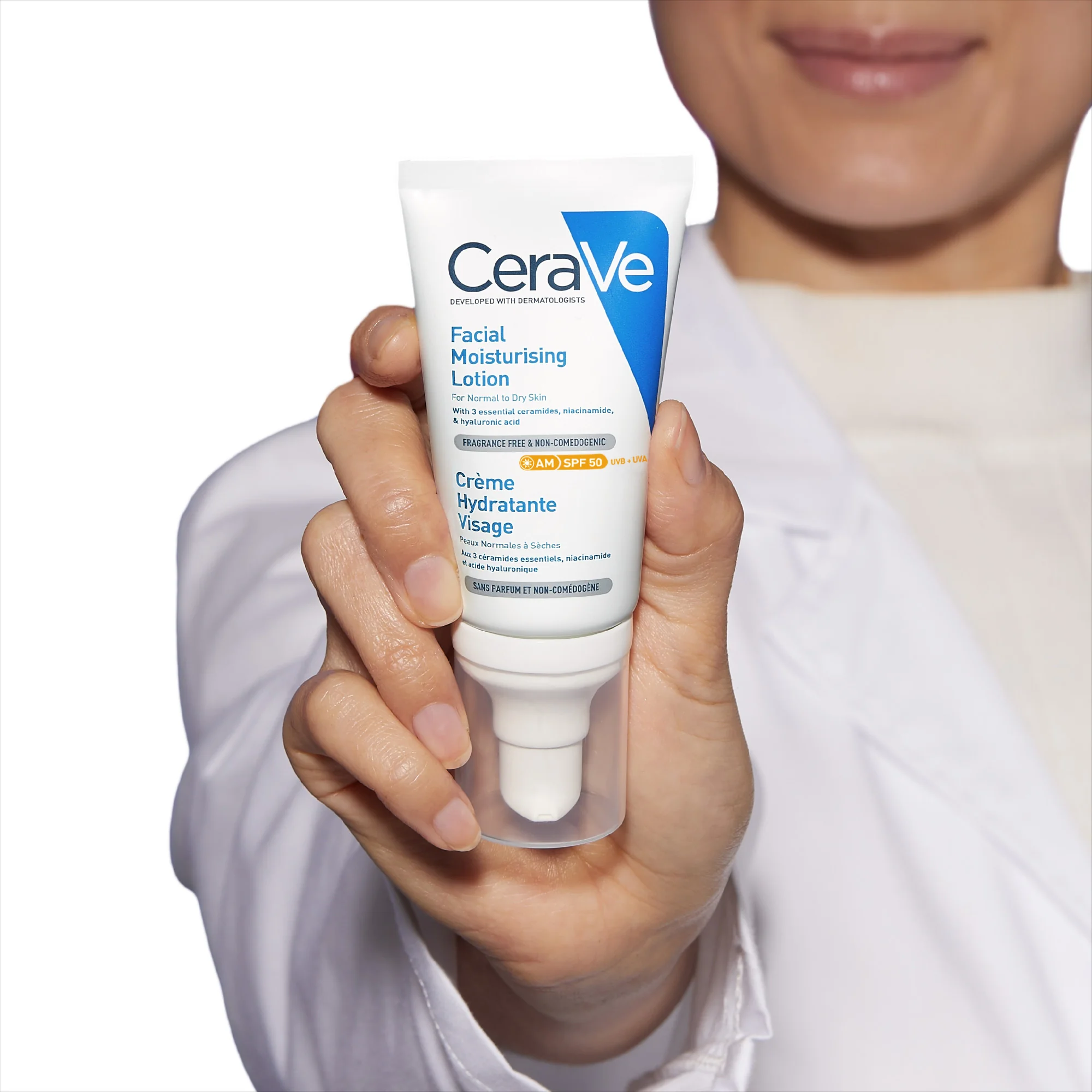 Cerave Crema Viso con SPF50 50 Ml Idratante con protezione solare per uso quotidiano