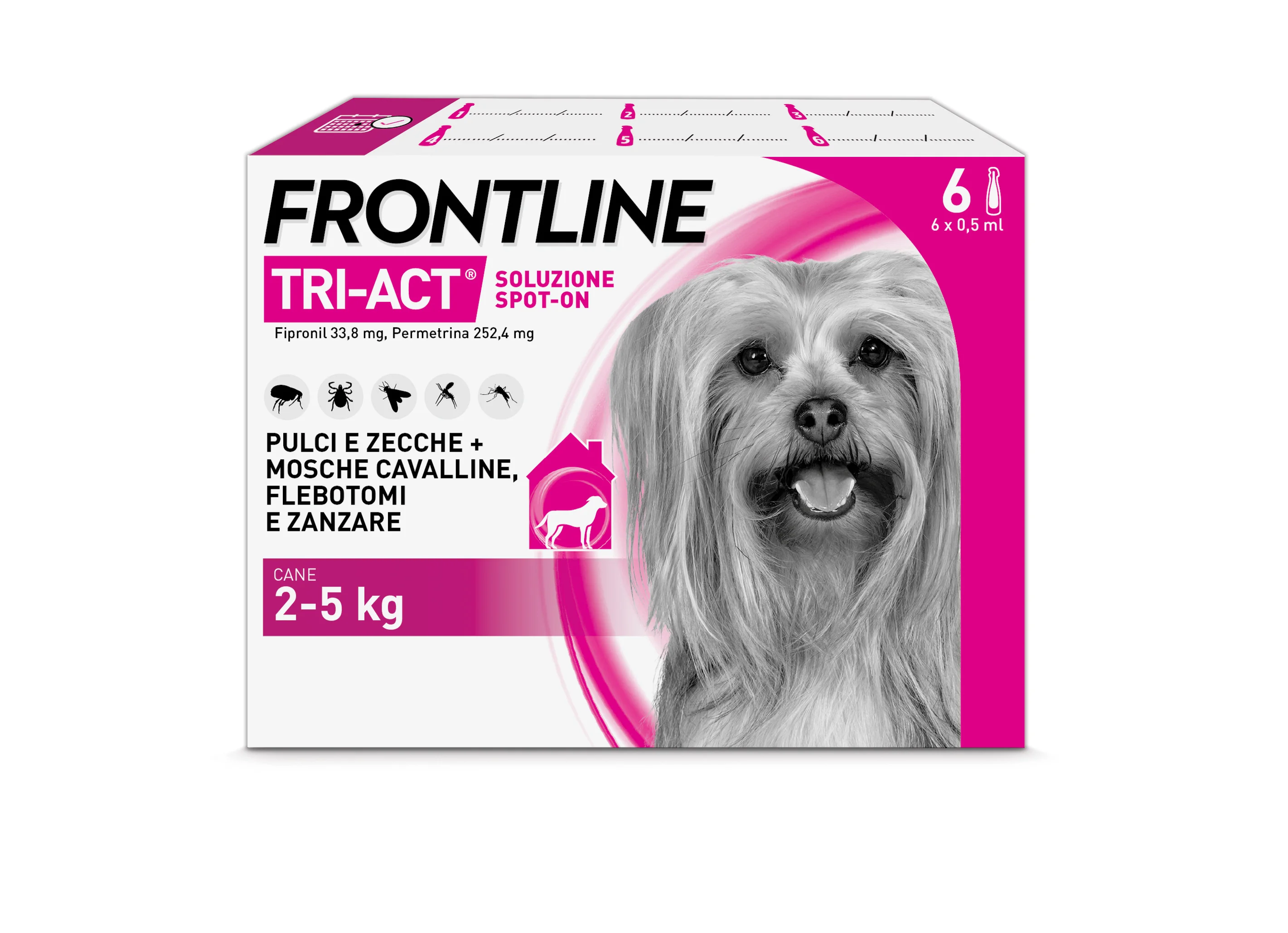 Frontline Tri-Act X6 Antiparassitario Per Cani Contro Parassiti E Insetti Volanti (2-5Kg)