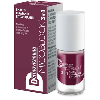Dermovitamina Micoblock 3in1 Smalto Idratante Traspirante Prugna 5 ml Benessere delle Unghie