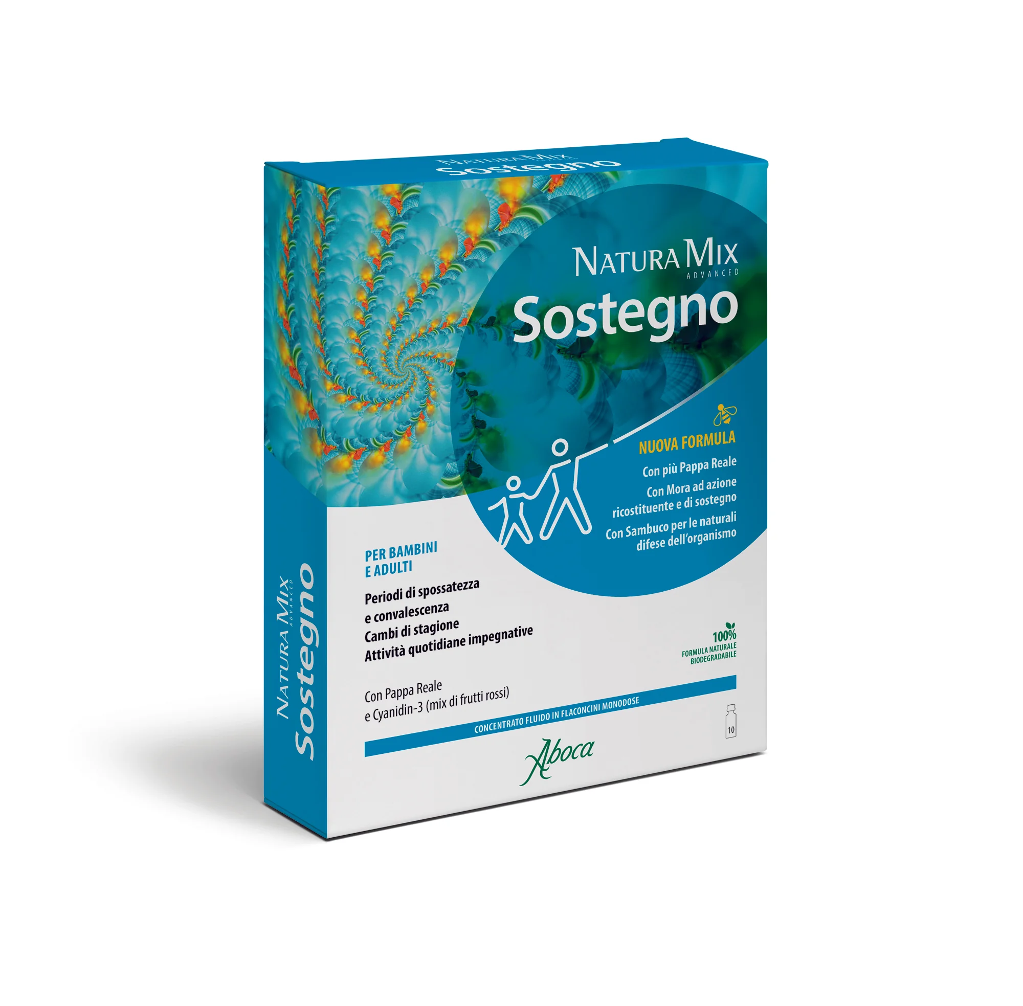 Aboca Natura Mix Advanced Sostegno 10 Flaconcini Sostegno Mentale