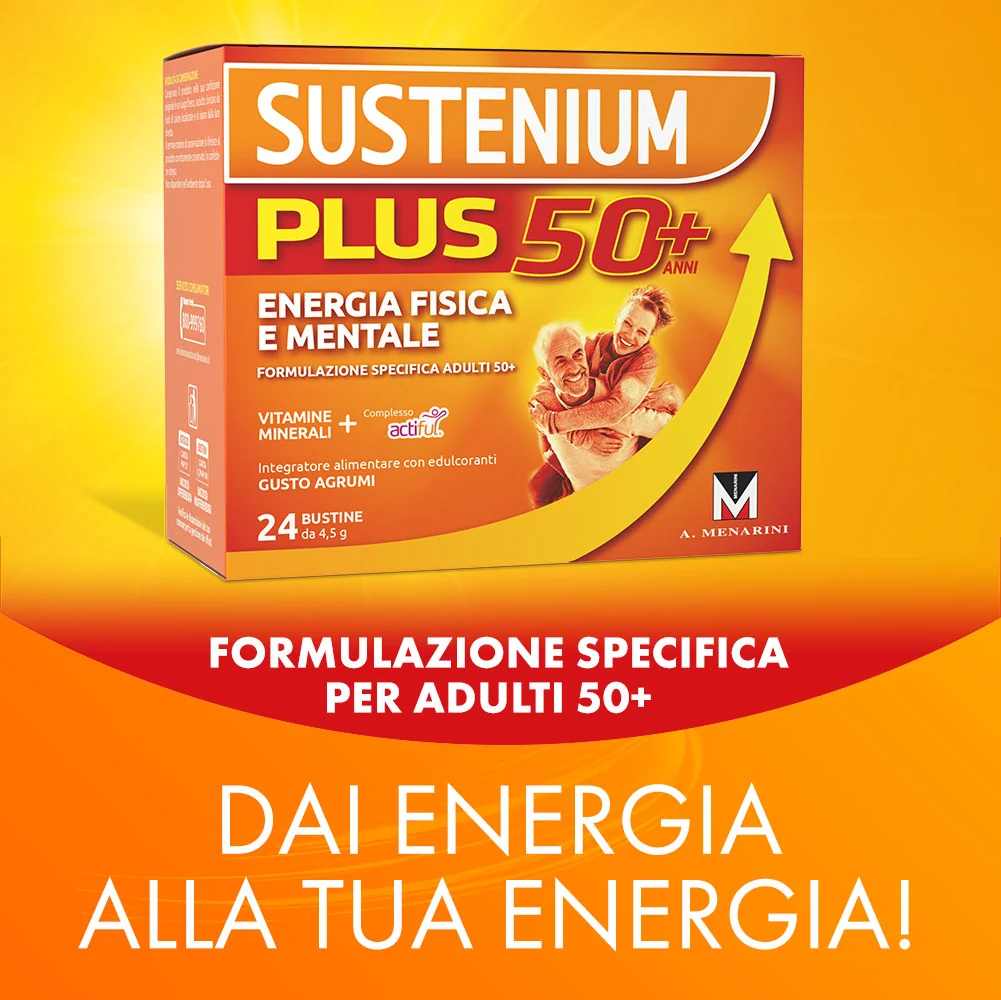 Sustenium Plus 50+ 24 Bustine Formulazione Specifica per Adulti 50+