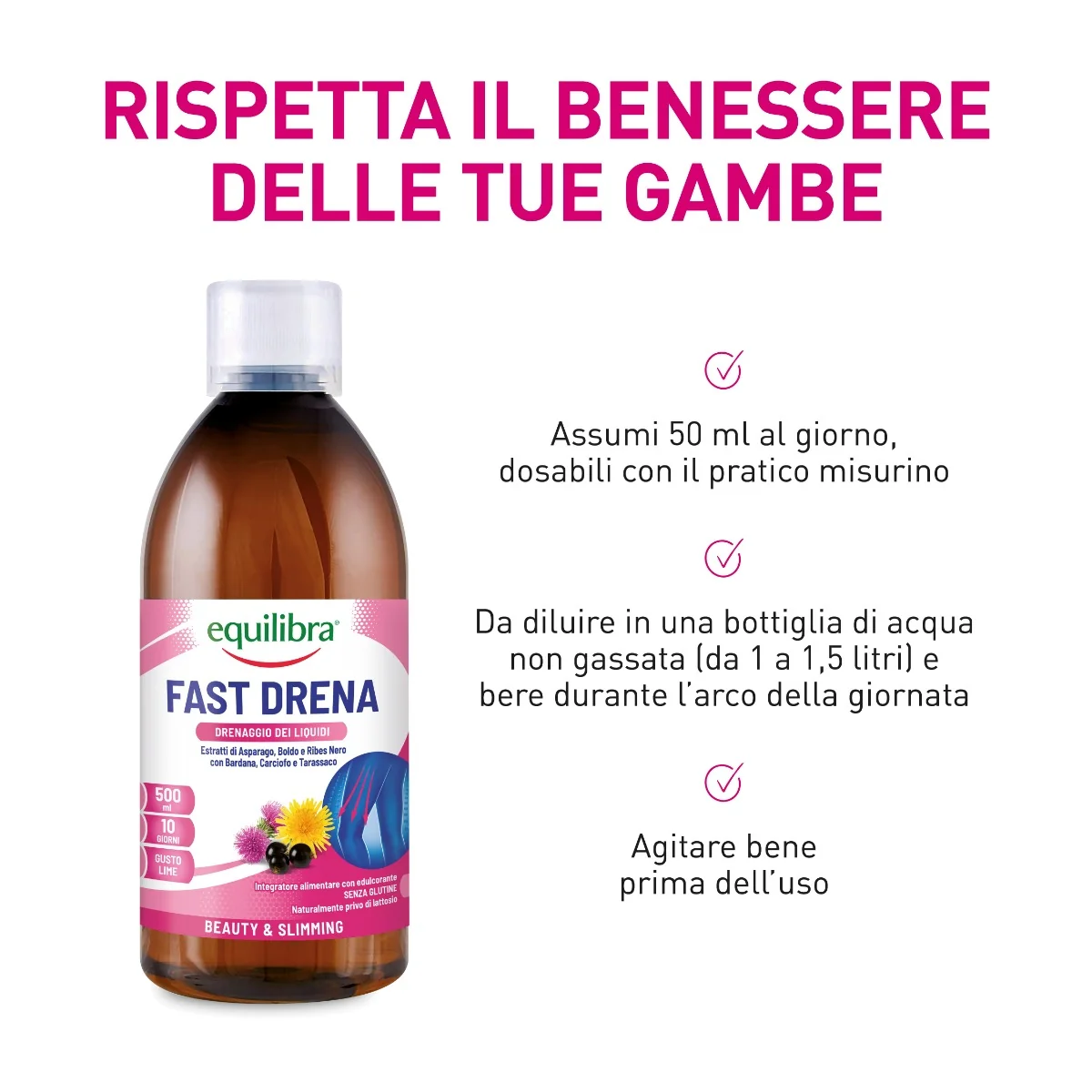 Equilibra Fast Drena Lime 500 ml Integratore Drenante