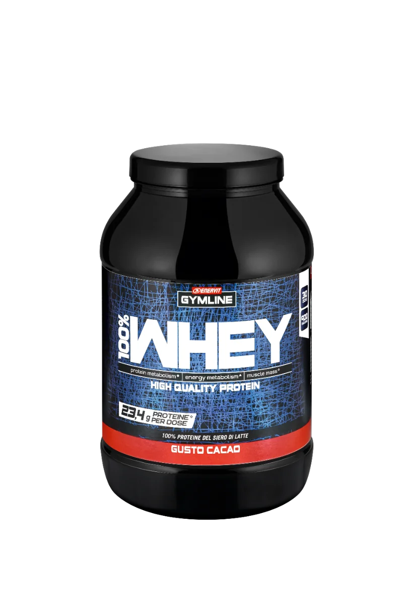 Enervit Gymline Muscle 100% Whey Proteine Concentrate Cacao 900 g Integratore Proteico