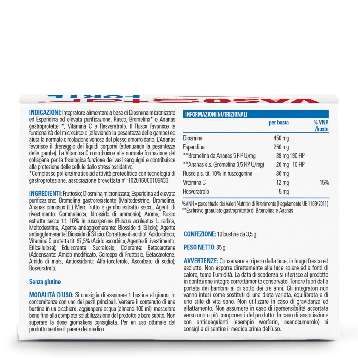 Vasostar Forte 10 Bustine Benesser Caridiovascolare