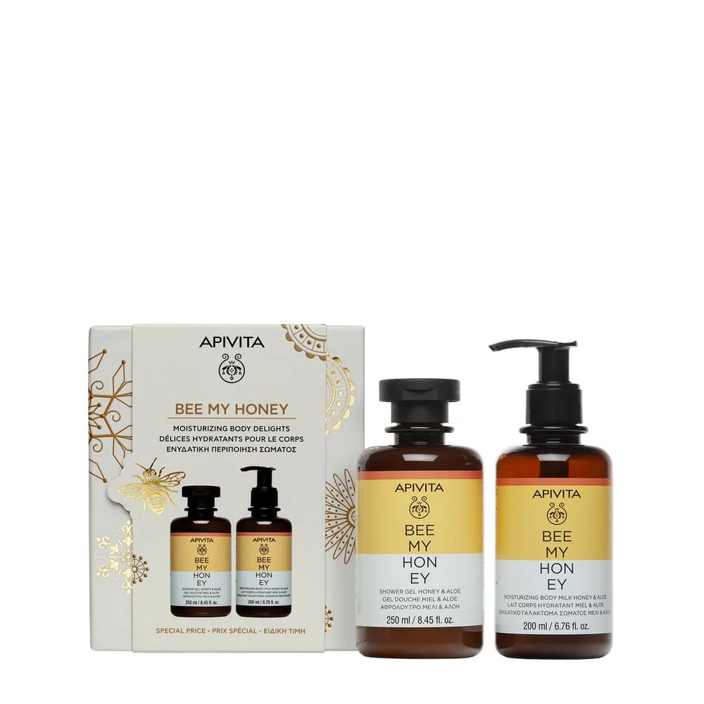 Apivita Bee My Honey 2025 Gel Doccia - Miele & Aloe + Moisturizing Body Milk - Honey & Aloe