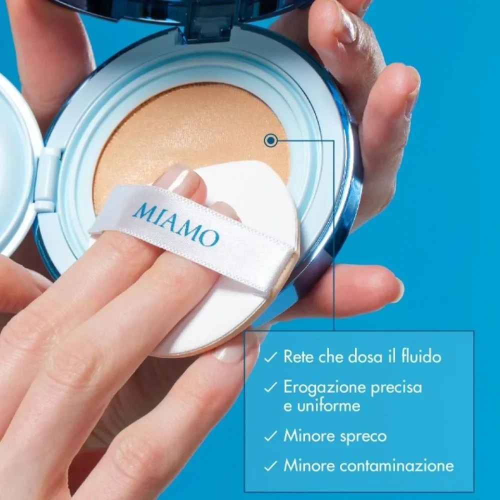 Miamo Second Skin Mesh Cushion Foundation Ivory Spf50+ Pa+++ 11 ml Antiossidante protettivo colorato