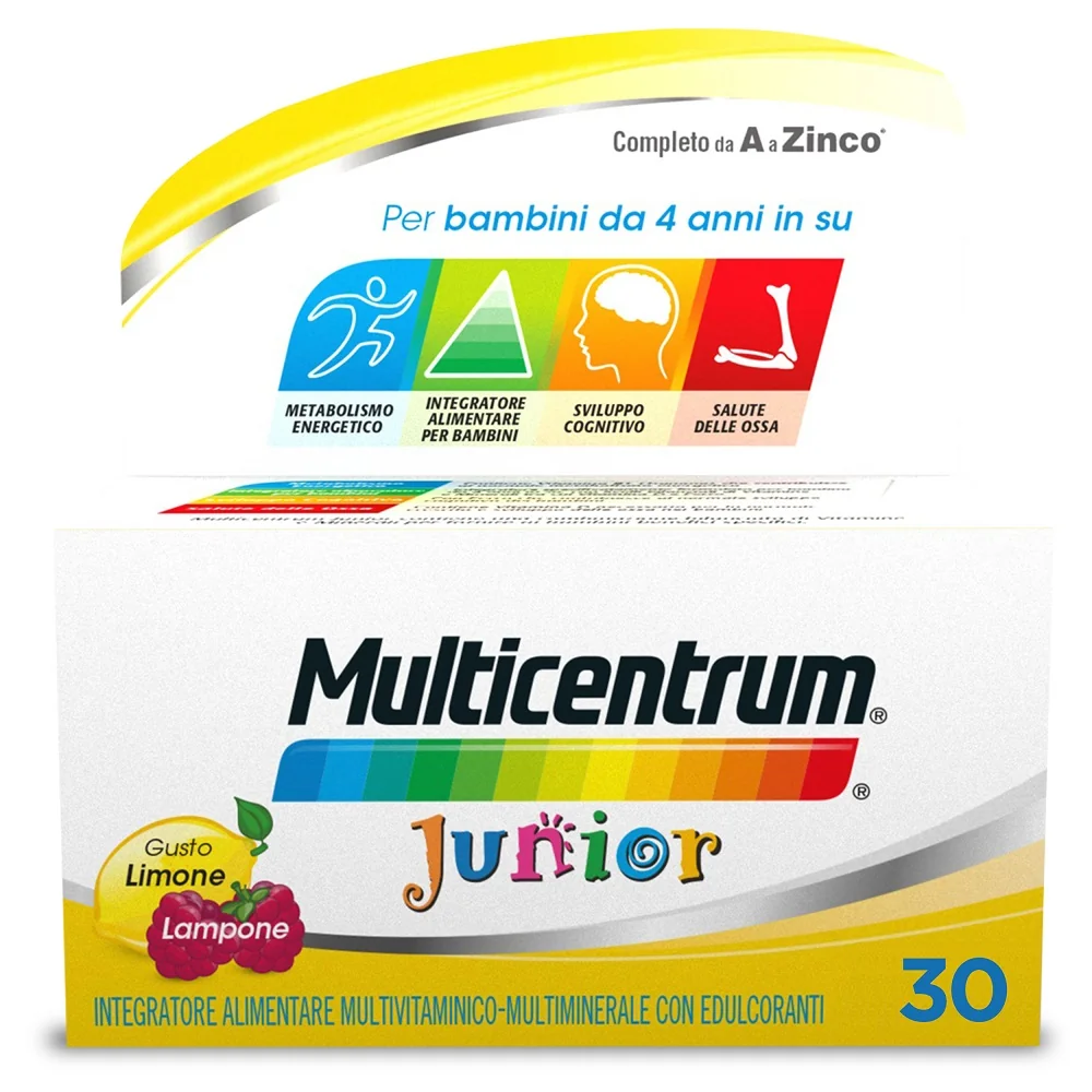 Multicentrum Junior 30 Compresse Masticabili Multivitaminico Bambini 4-12 Anni