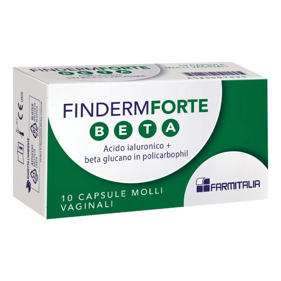 Finderm Forte Beta 10 Capsule Molli Vaginali Acido Ialuronico + Beta Glucano in Policarbophil