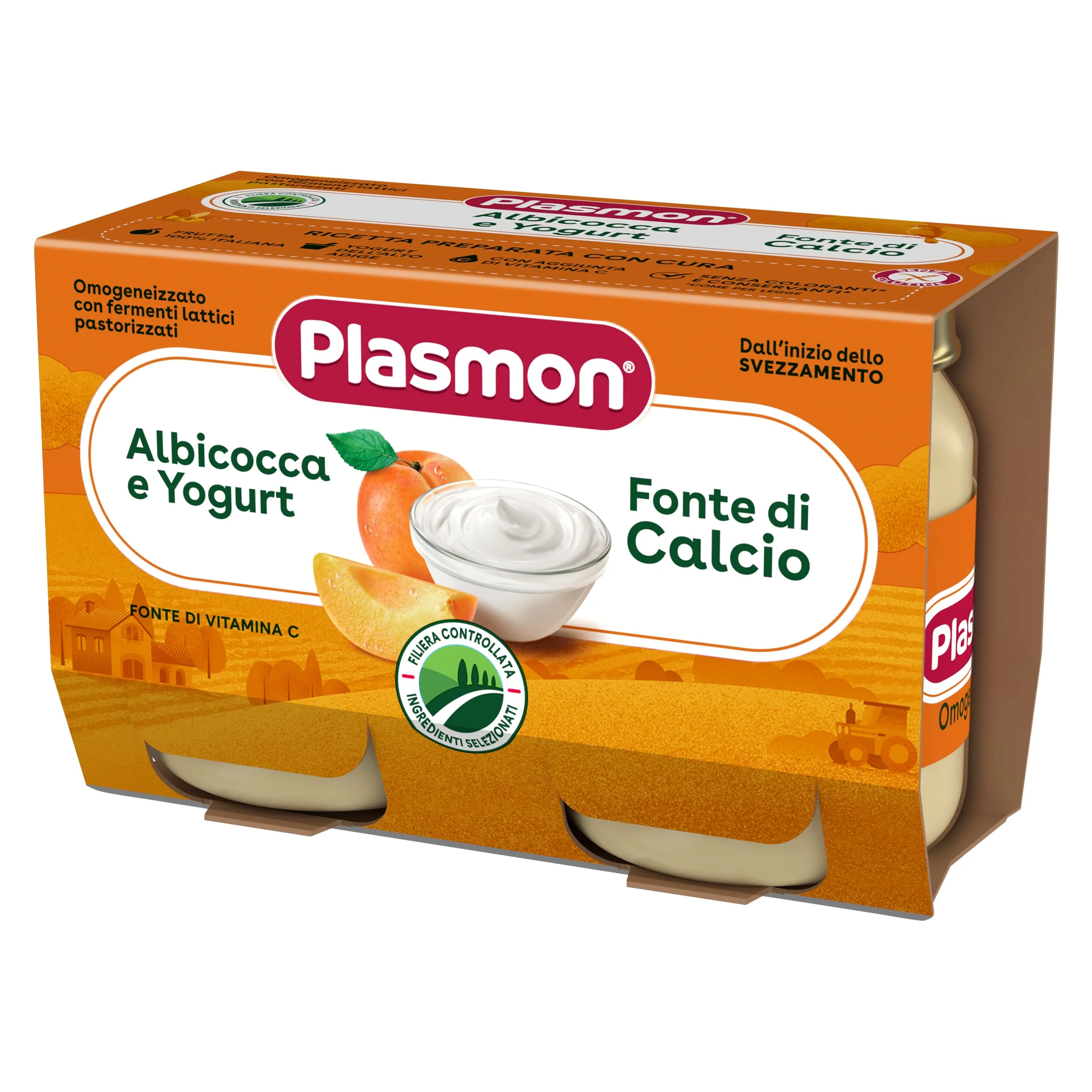 Plasmon Omogeneizzato Yogurt/Albicocca 120Gx2 Pezzi Alimento per Infanzia