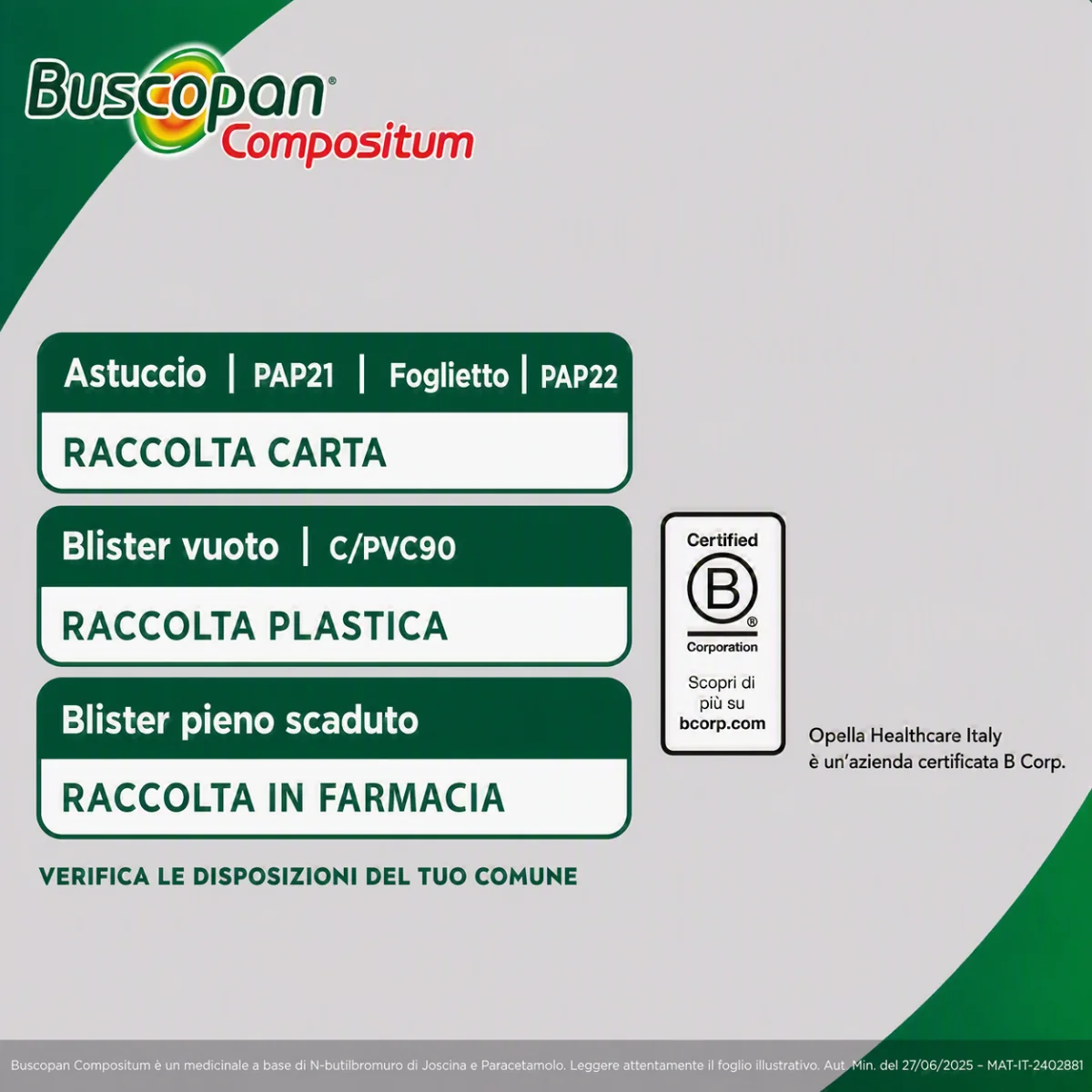 Buscopan Compositum 10 + 500 mg 20 Compresse Rivestite Affezioni del Tratto Gastrointestinale